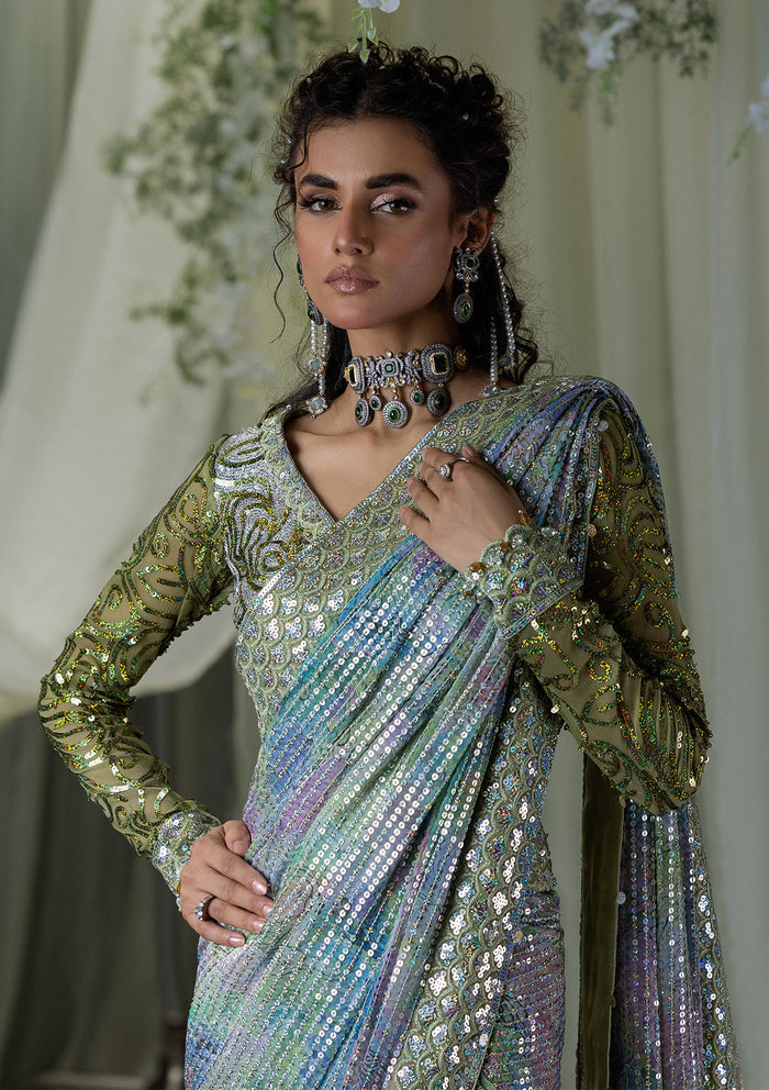 Aik Atelier | Sari Edit 2024 | SARI EDIT '24 VOL. 1 - LOOK 06 - by - Libasekhas UK - Registered Vendor of : Aik Atelier - 100% Original Designer Dresss