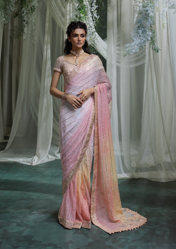Aik Atelier | Sari Edit 2024 | SARI EDIT '24 VOL. 1 - LOOK 07 - by - Libasekhas UK - Registered Vendor of : Aik Atelier - 100% Original Designer Dresss