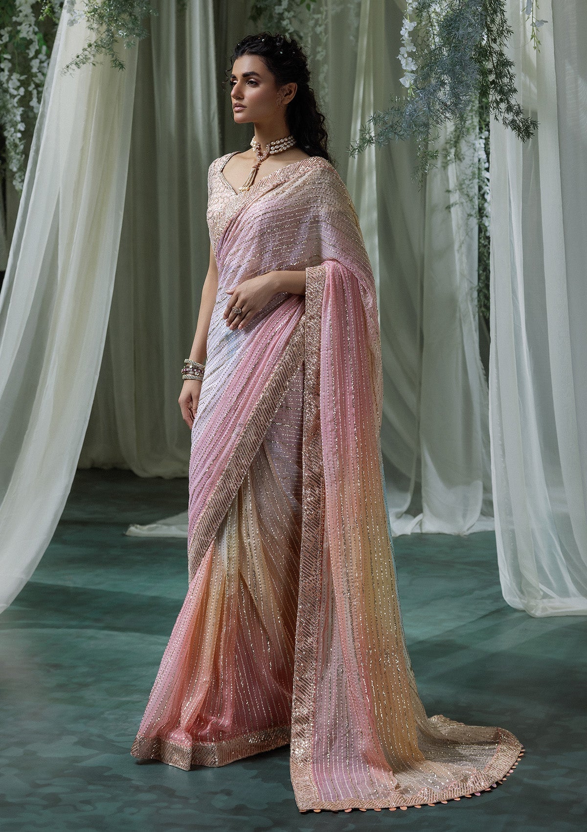 Aik Atelier | Sari Edit 2024 | SARI EDIT '24 VOL. 1 - LOOK 07 - by - Libasekhas UK - Registered Vendor of : Aik Atelier - 100% Original Designer Dresss