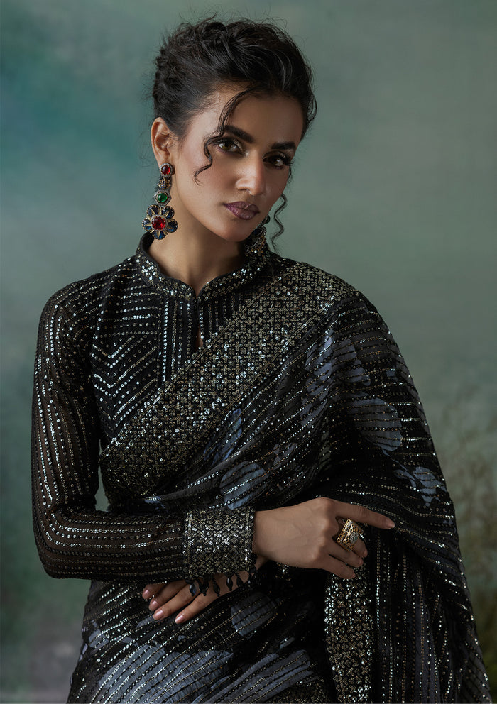 Aik Atelier | Sari Edit 2024 | SARI EDIT '24 VOL. 1 - LOOK 08 - by - Libasekhas UK - Registered Vendor of : Aik Atelier - 100% Original Designer Dresss