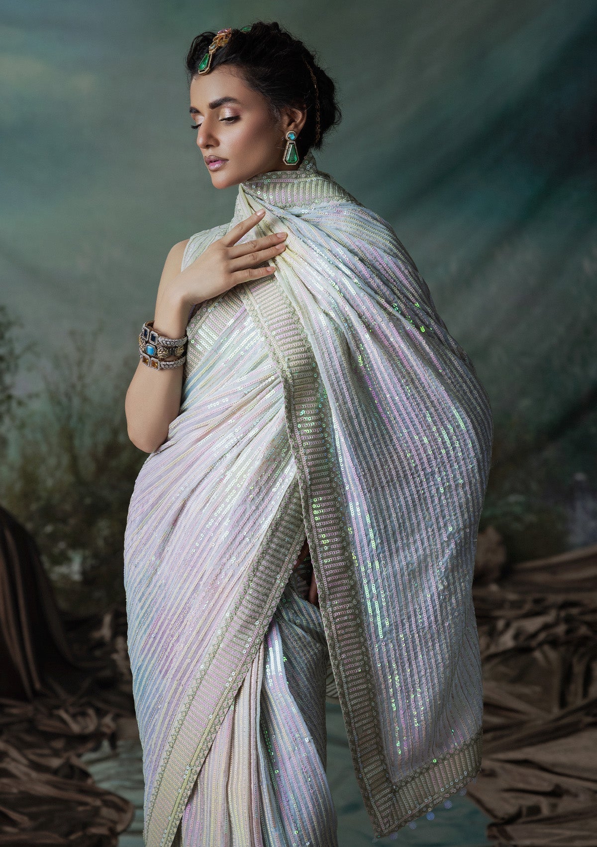 Aik Atelier | Sari Edit 2024 | SARI EDIT '24 VOL. 1 - LOOK 01 - by - Libasekhas UK - Registered Vendor of : Aik Atelier - 100% Original Designer Dresss