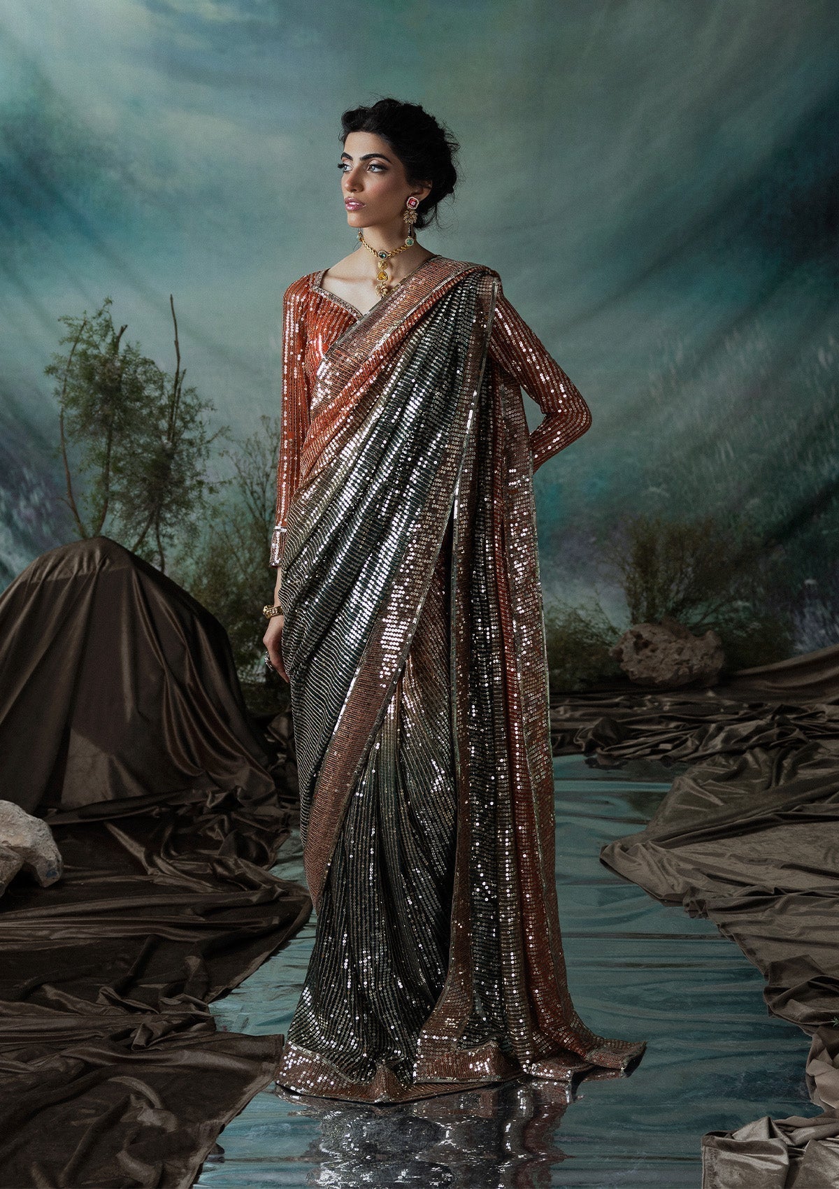 Aik Atelier | Sari Edit 2024 | SARI EDIT '24 VOL. 1 - LOOK 02 - by - Libasekhas UK - Registered Vendor of : Aik Atelier - 100% Original Designer Dresss