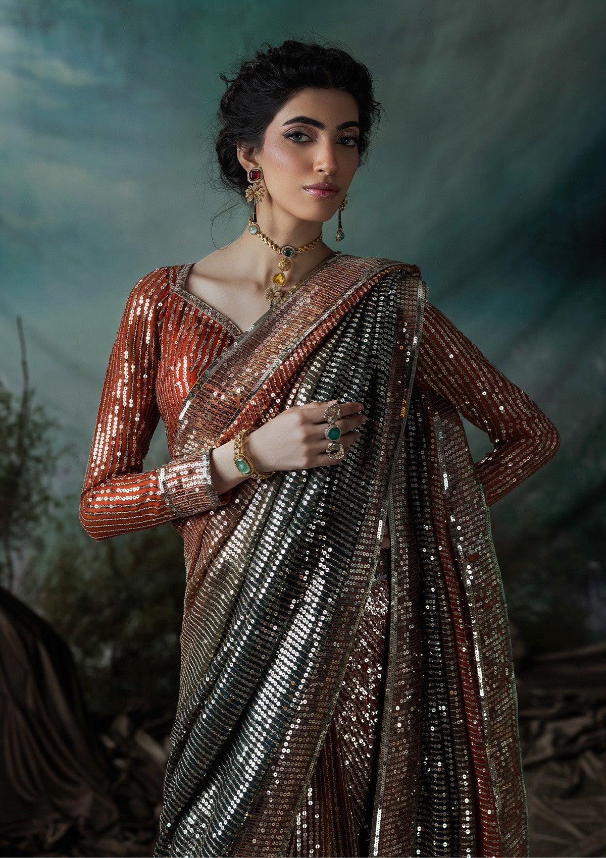 Aik Atelier | Sari Edit 2024 | SARI EDIT '24 VOL. 1 - LOOK 02 - by - Libasekhas UK - Registered Vendor of : Aik Atelier - 100% Original Designer Dresss