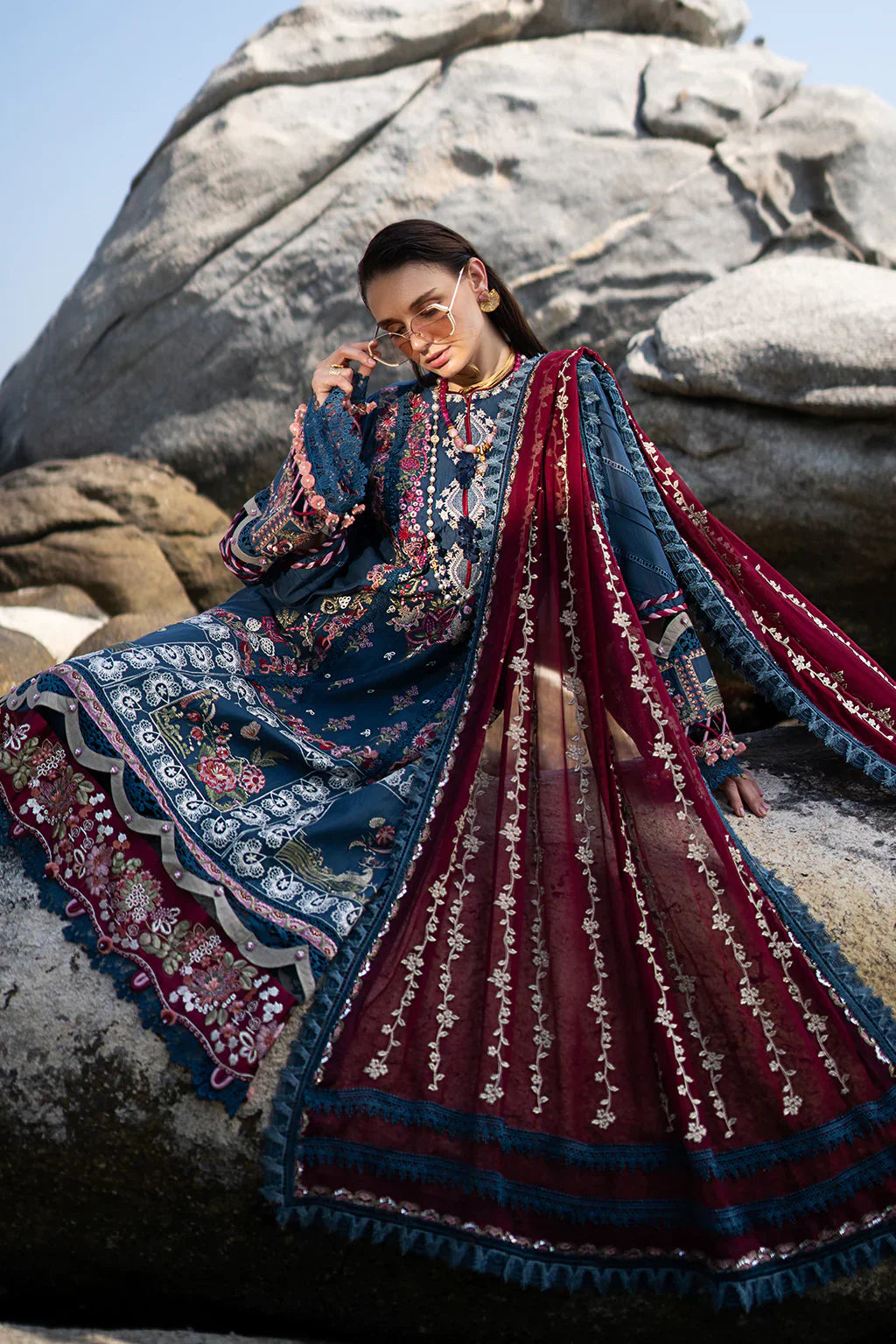 AJR Couture | Alif Signature Luxury Lawn 24 | Ayra - by - Libasekhas UK - Registered Vendor of : AJR Couture - 100% Original Designer Dresss