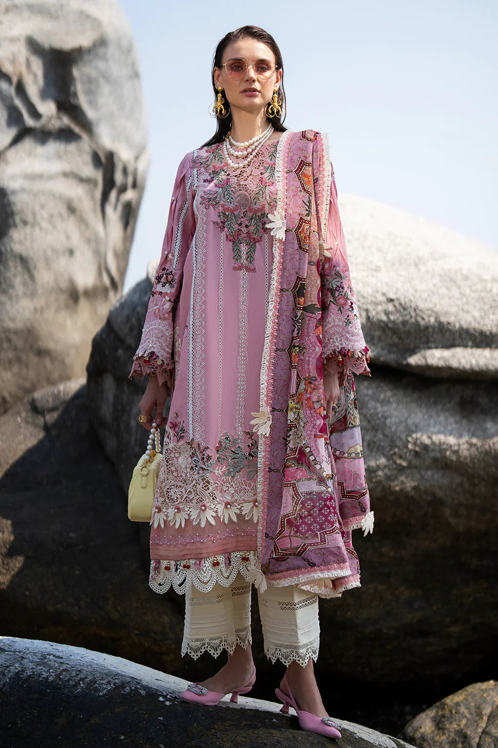AJR Couture | Alif Signature Luxury Lawn 24 | Rosy - by - Libasekhas UK - Registered Vendor of : AJR Couture - 100% Original Designer Dresss