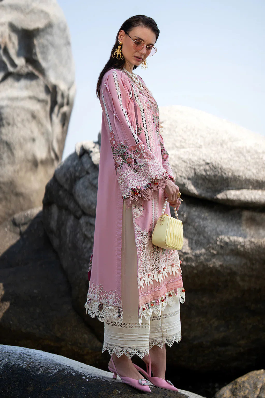 AJR Couture | Alif Signature Luxury Lawn 24 | Rosy - by - Libasekhas UK - Registered Vendor of : AJR Couture - 100% Original Designer Dresss