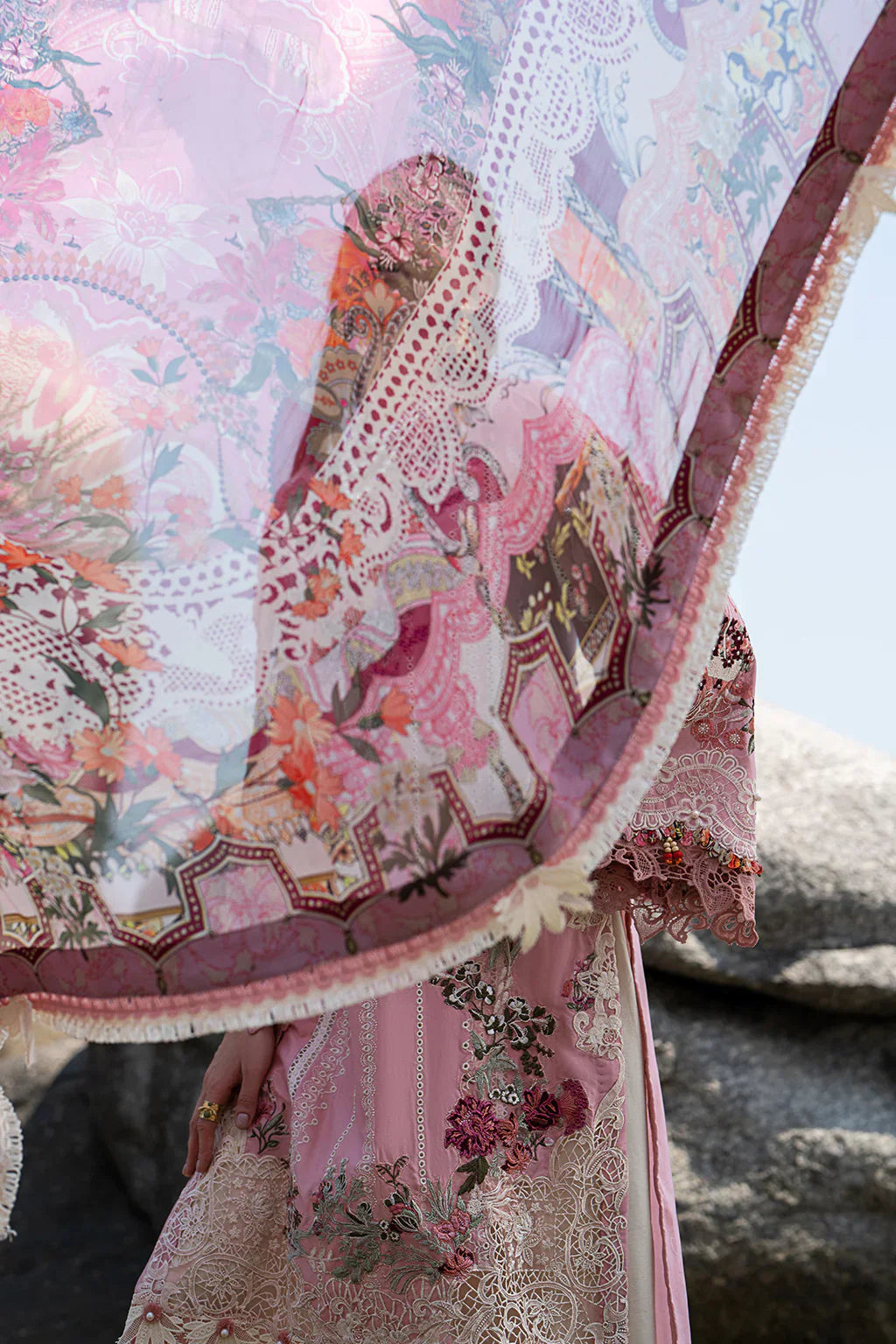AJR Couture | Alif Signature Luxury Lawn 24 | Rosy - by - Libasekhas UK - Registered Vendor of : AJR Couture - 100% Original Designer Dresss