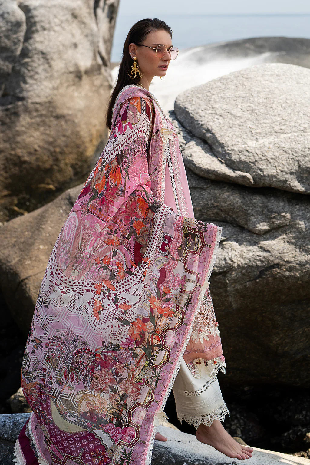 AJR Couture | Alif Signature Luxury Lawn 24 | Rosy - by - Libasekhas UK - Registered Vendor of : AJR Couture - 100% Original Designer Dresss