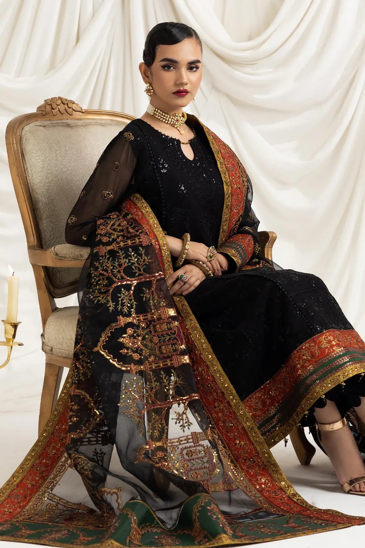 Alizeh | Formals Collection | Mehlika B (BLACK) - by - Libasekhas UK - Registered Vendor of : Alizeh - 100% Original Designer Dresss