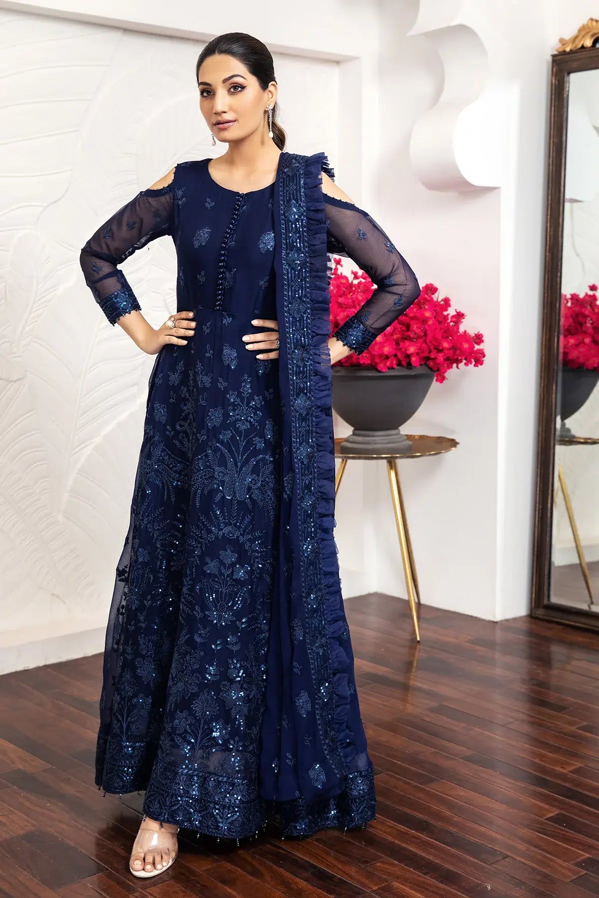 Alizeh | Formals Collection | Glace Blue - by - Libasekhas UK - Registered Vendor of : Alizeh - 100% Original Designer Dresss