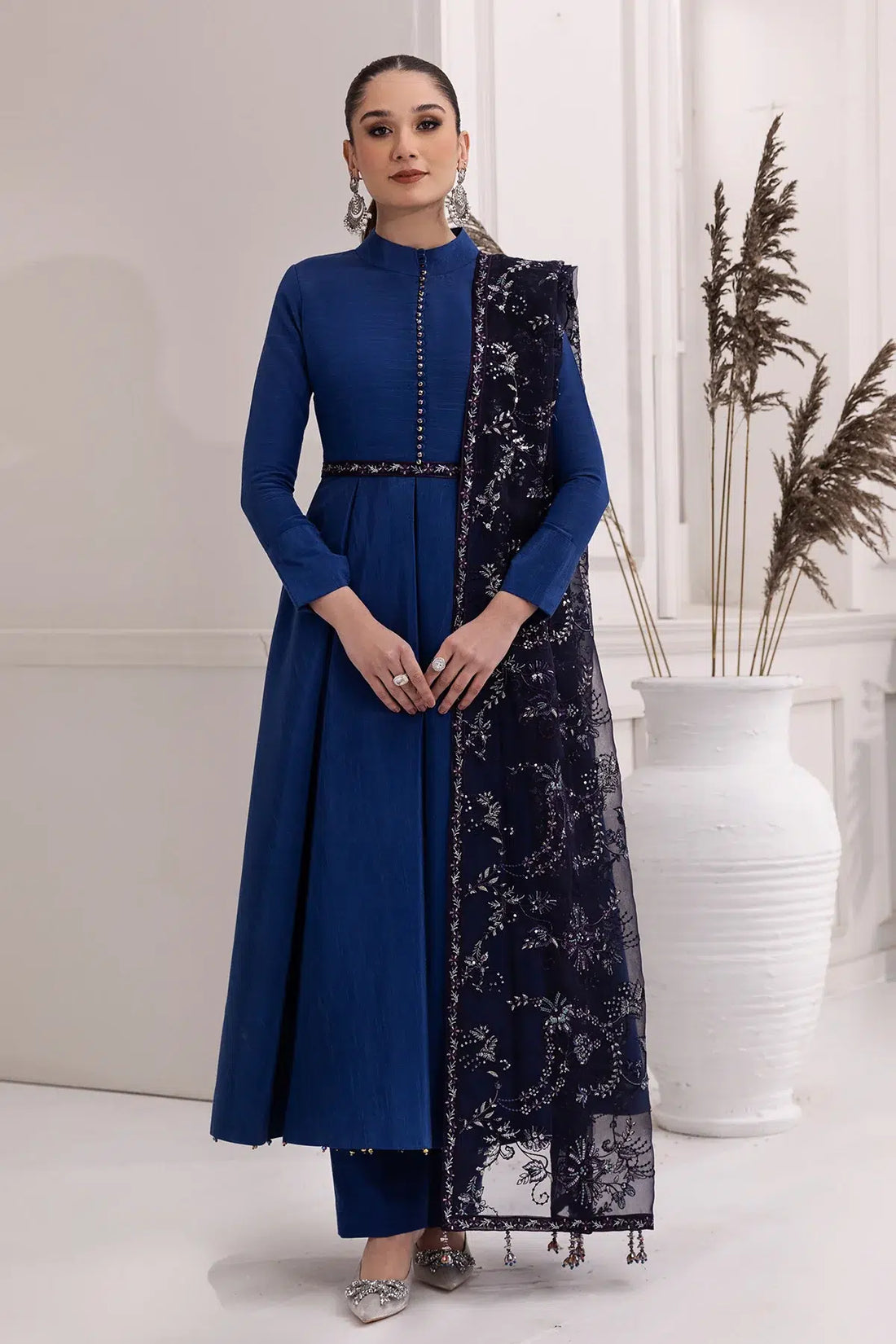 Alizeh | Formals Collection | Royal Blue Dress 3 piece - RTW1002 - by - Libasekhas UK - Registered Vendor of : Alizeh - 100% Original Designer Dresss