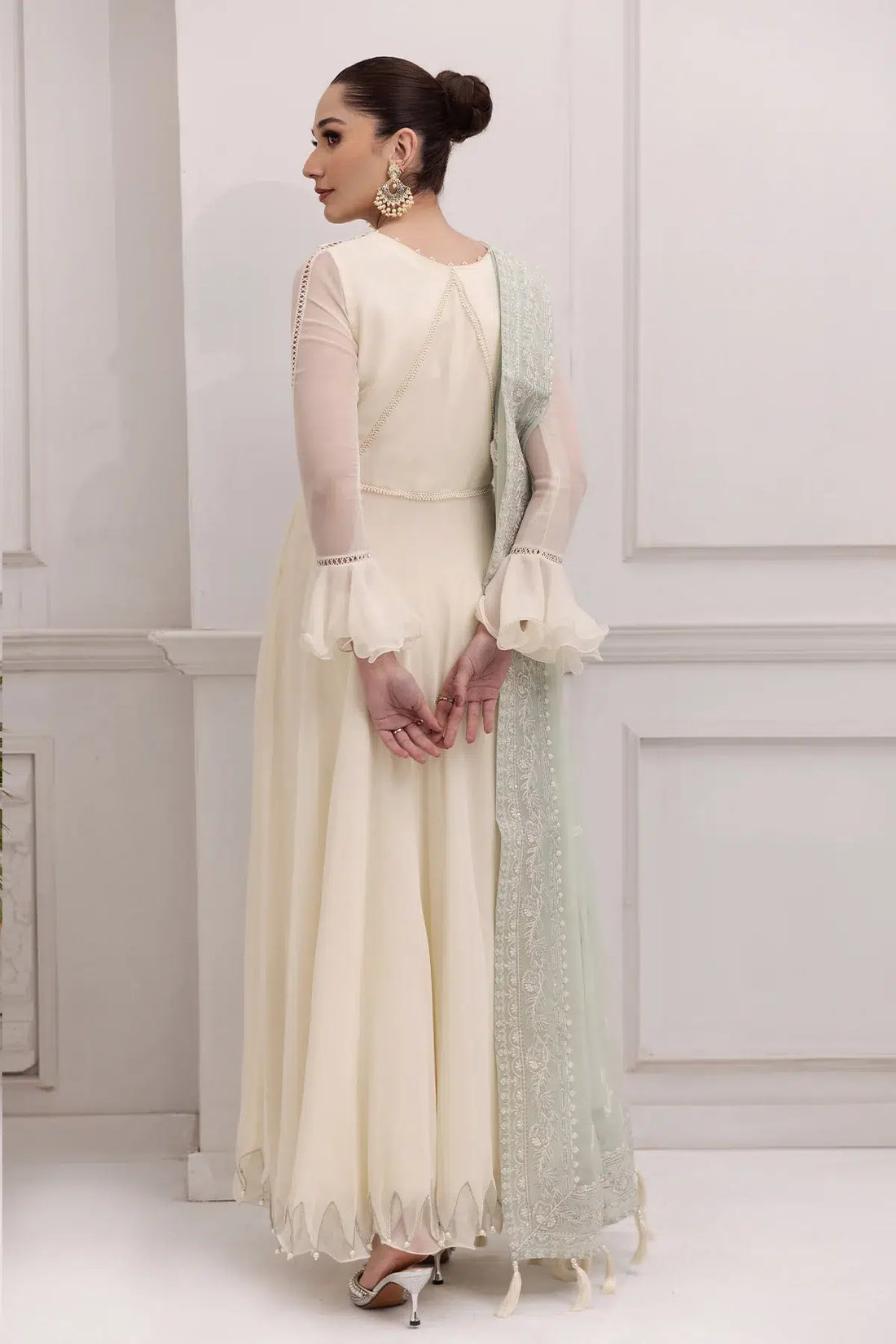 Alizeh | Formals Collection | Off White Dress 3 piece - RTW1007 - by - Libasekhas UK - Registered Vendor of : Alizeh - 100% Original Designer Dresss