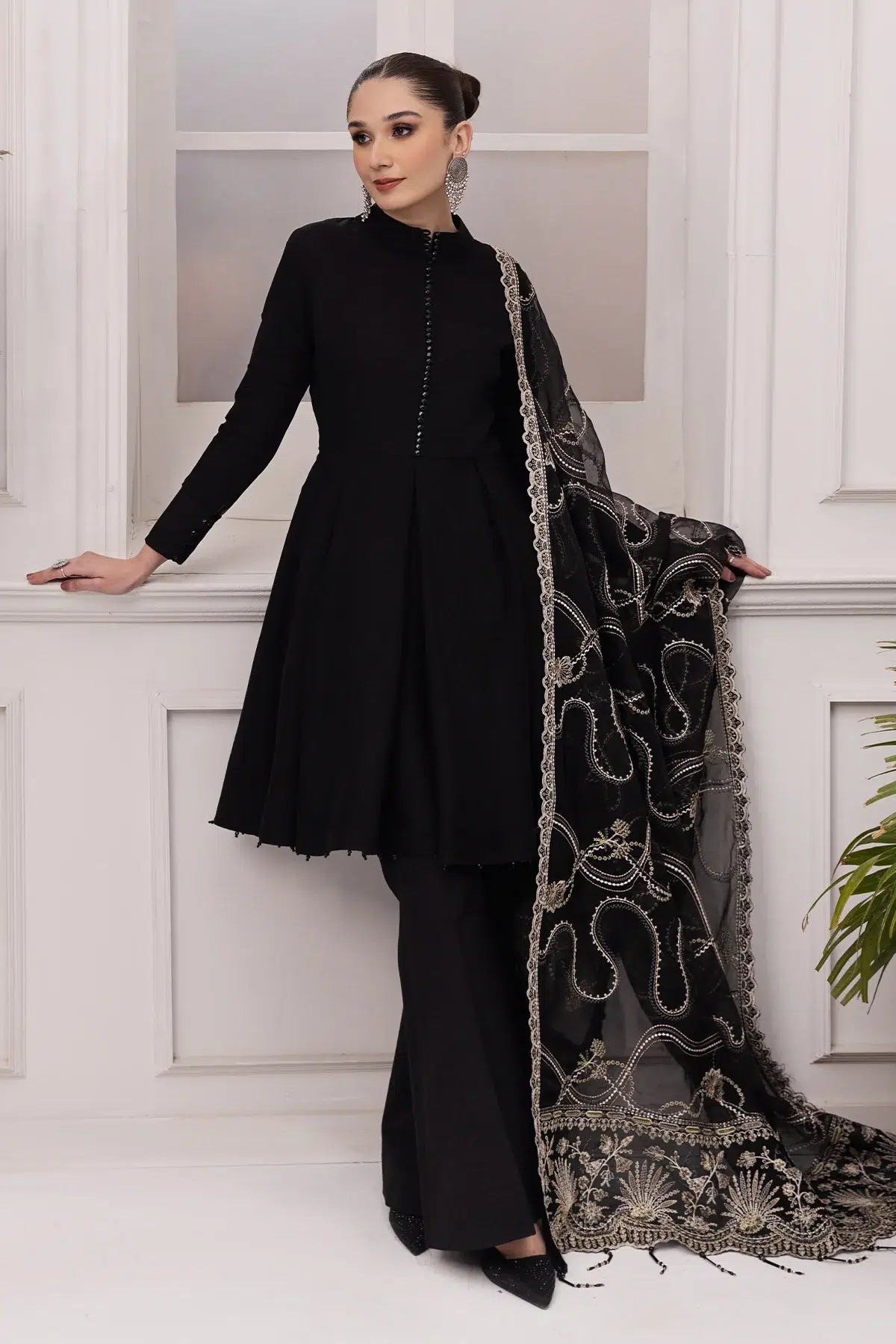 Alizeh | Formals Collection | Black Dress 3 piece - RTW1008 - by - Libasekhas UK - Registered Vendor of : Alizeh - 100% Original Designer Dresss