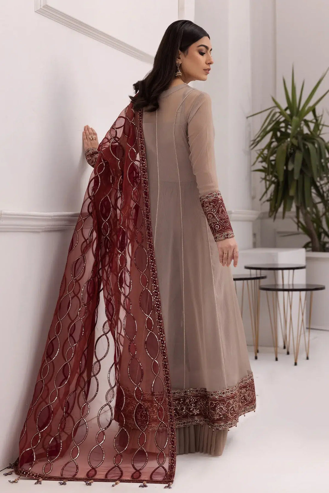 Alizeh | Formals Collection | Beige Dress 3 piece - RTW1010 - by - Libasekhas UK - Registered Vendor of : Alizeh - 100% Original Designer Dresss