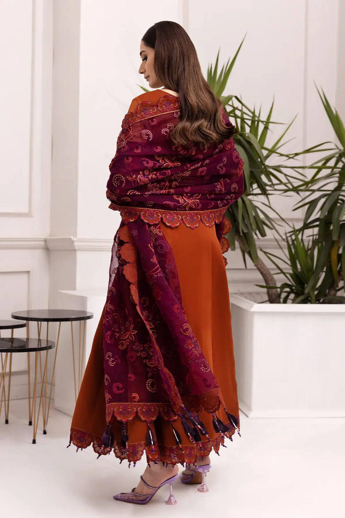 Alizeh | Formals Collection | Rust Dress 3 piece - RTW1011 - by - Libasekhas UK - Registered Vendor of : Alizeh - 100% Original Designer Dresss