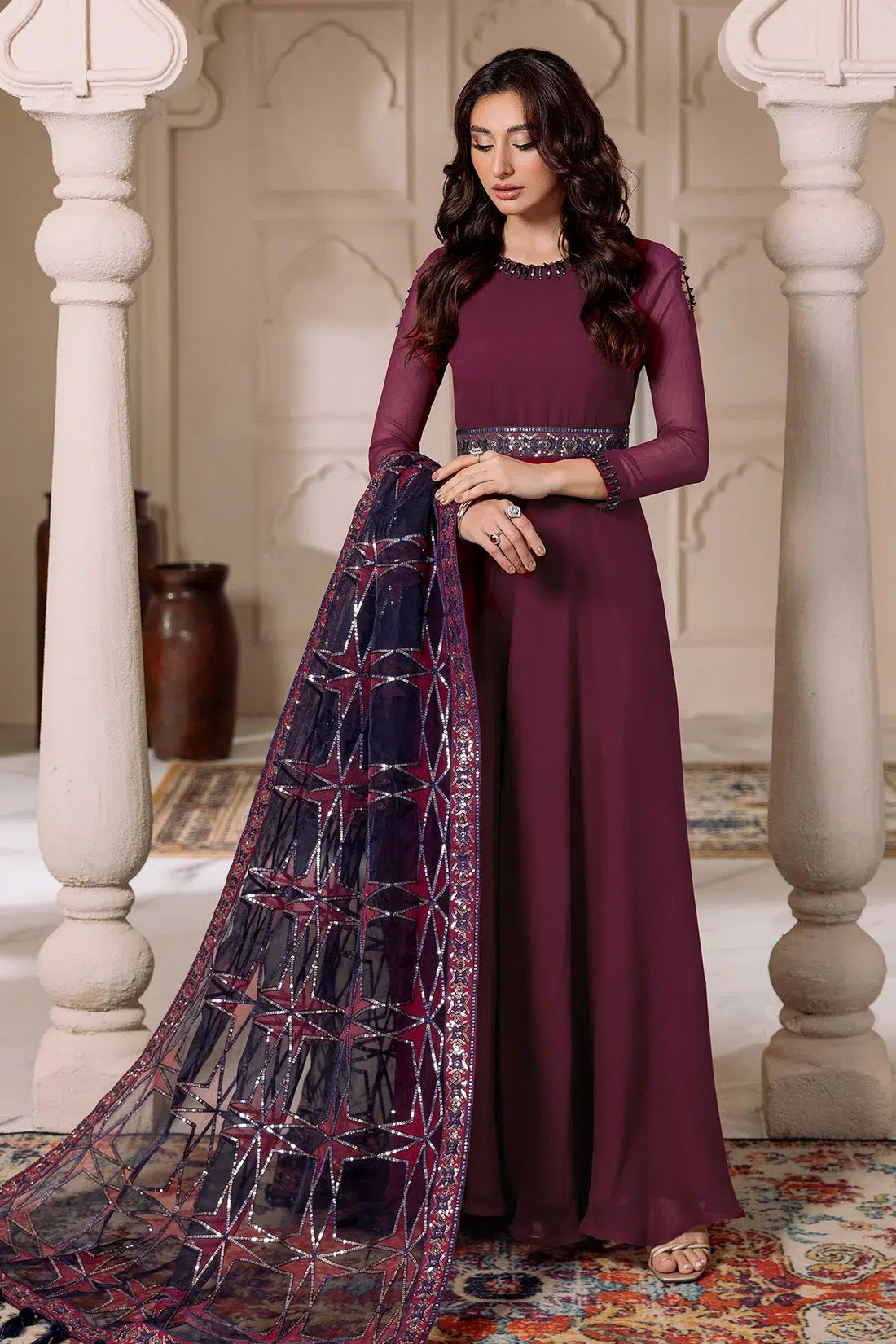 Alizeh | Formals Collection | Magenta 3 piece - RTW1013 - by - Libasekhas UK - Registered Vendor of : Alizeh - 100% Original Designer Dresss