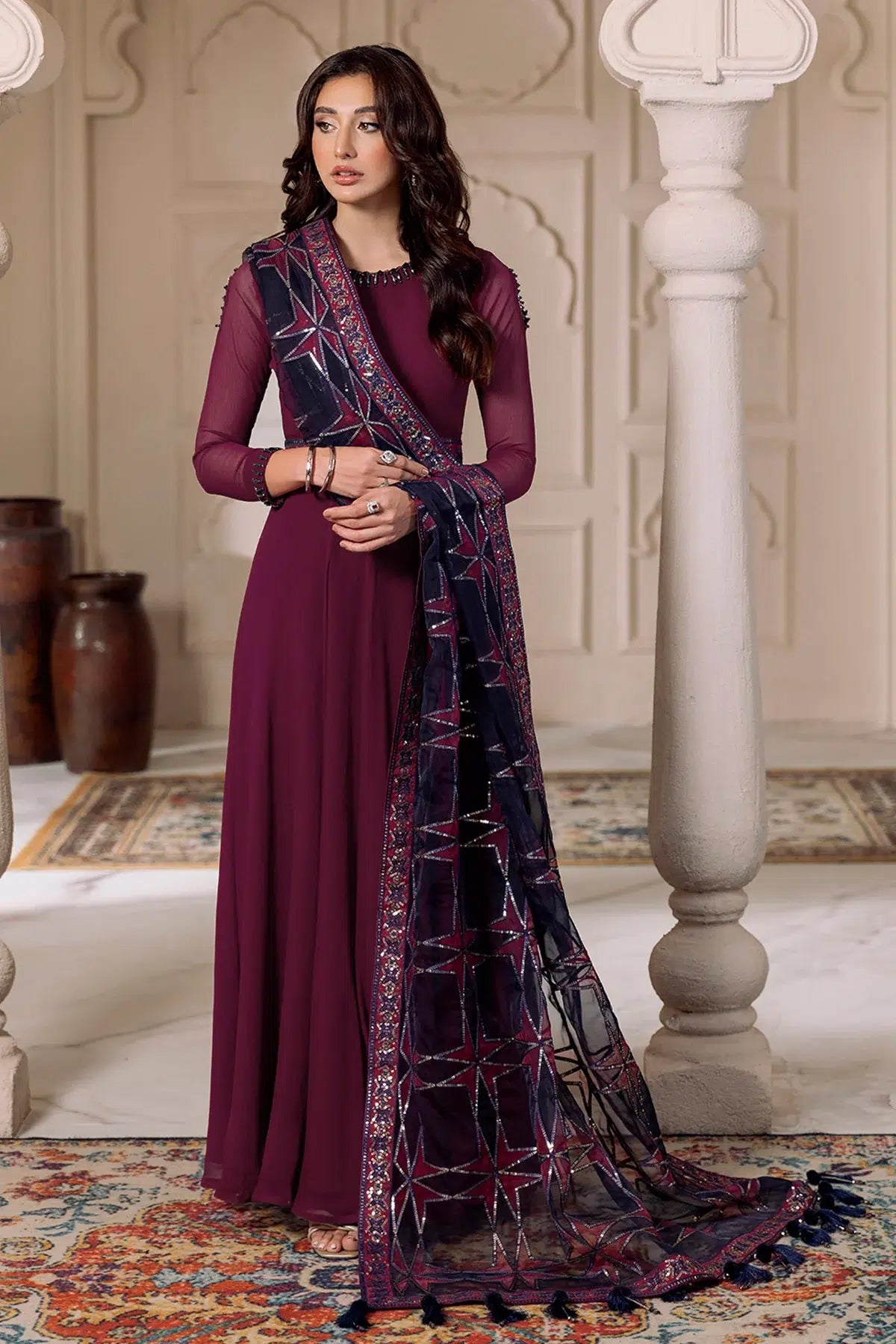 Alizeh | Formals Collection | Magenta 3 piece - RTW1013 - by - Libasekhas UK - Registered Vendor of : Alizeh - 100% Original Designer Dresss