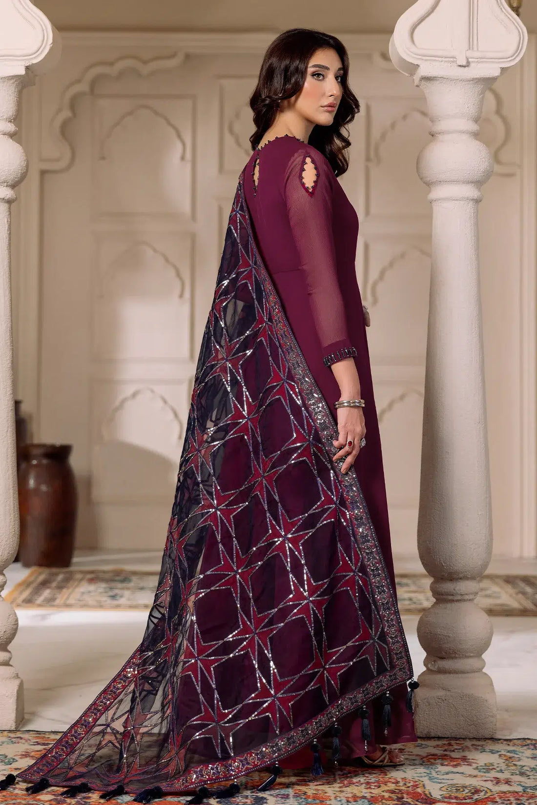 Alizeh | Formals Collection | Magenta 3 piece - RTW1013 - by - Libasekhas UK - Registered Vendor of : Alizeh - 100% Original Designer Dresss