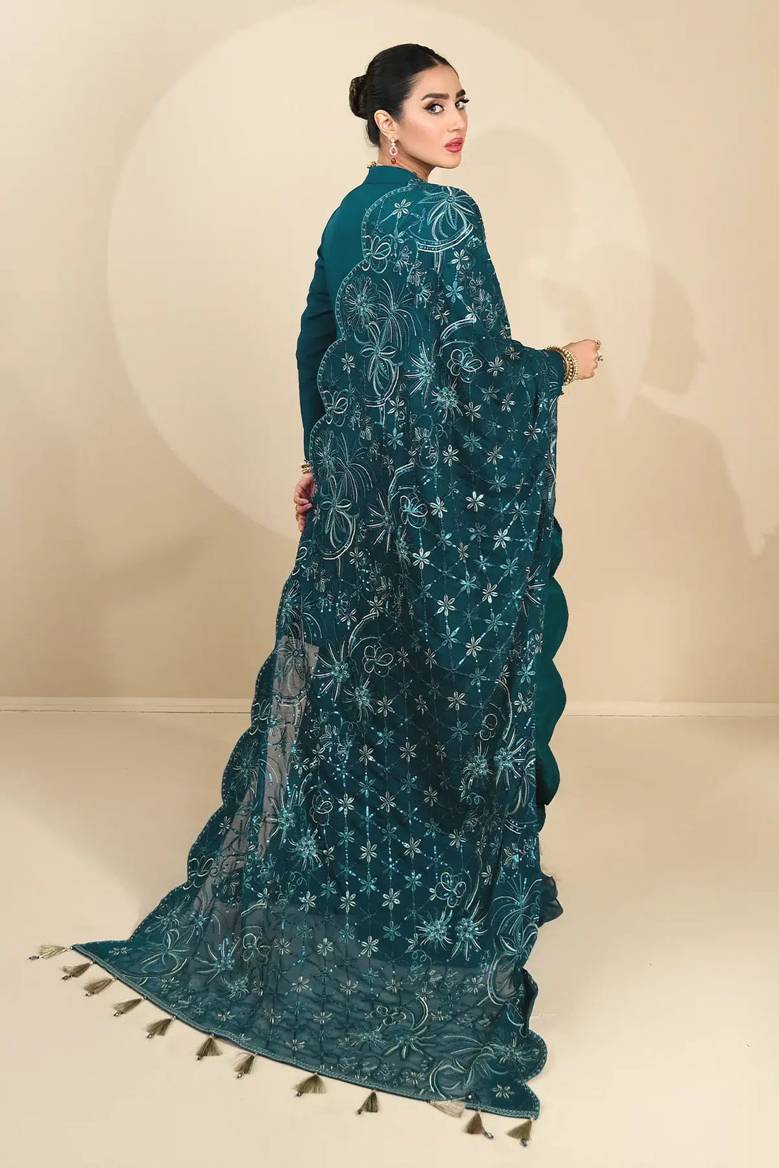 Alizeh | Formals Collection | Sea Green Peplum 3 piece - RTW1015 - by - Libasekhas UK - Registered Vendor of : Alizeh - 100% Original Designer Dresss