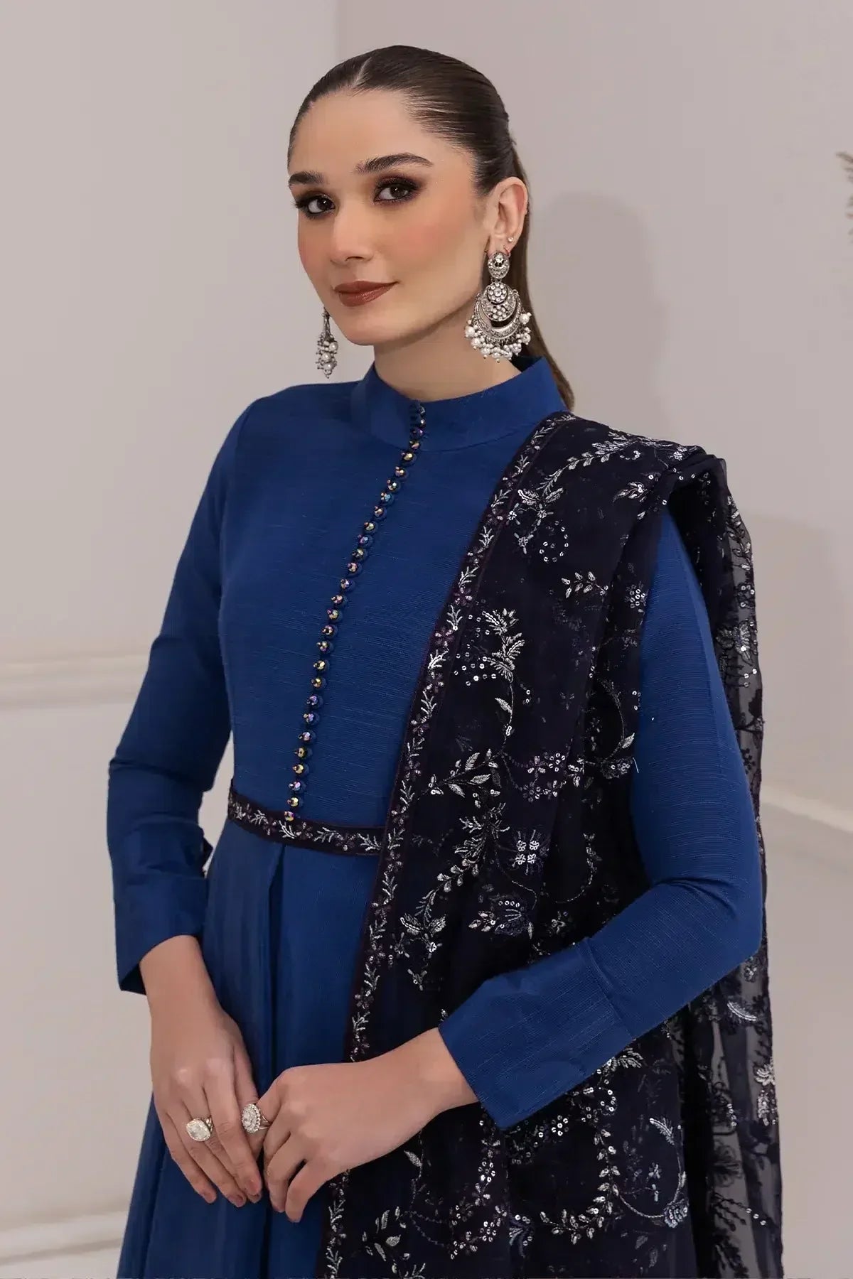 Alizeh | Formals Collection | Royal Blue Dress 3 piece - RTW1002 - by - Libasekhas UK - Registered Vendor of : Alizeh - 100% Original Designer Dresss
