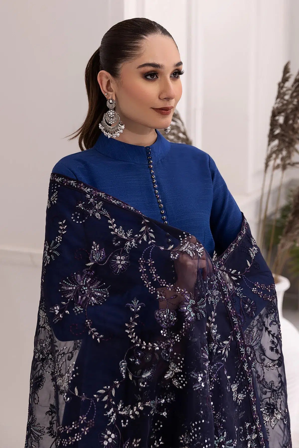 Alizeh | Formals Collection | Royal Blue Dress 3 piece - RTW1002 - by - Libasekhas UK - Registered Vendor of : Alizeh - 100% Original Designer Dresss