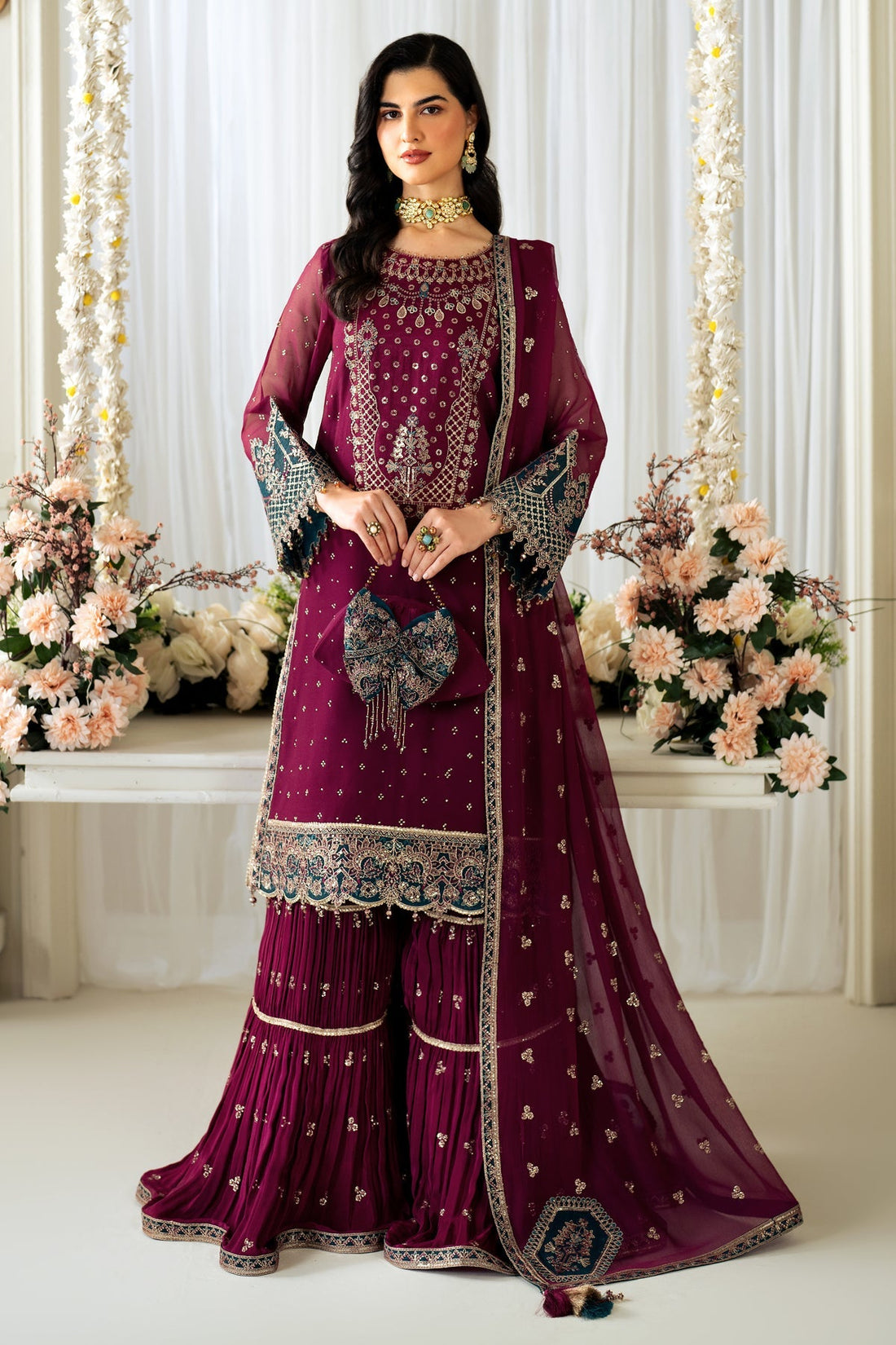 Alizeh | Selene Luxury Chiffon Collection 25 | AF-PS-8001-Rosie - by - Libasekhas UK - Registered Vendor of : Alizeh - 100% Original Designer Dresss