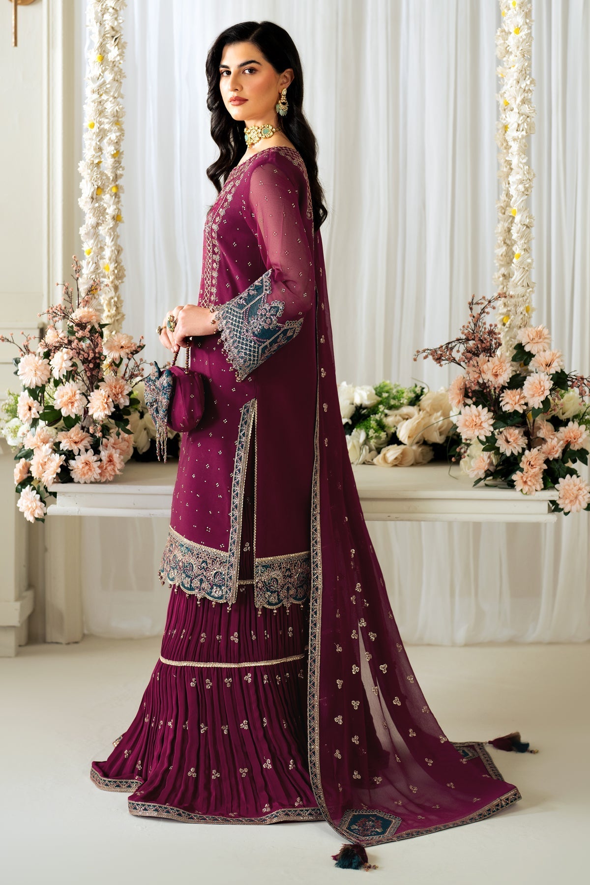 Alizeh | Selene Luxury Chiffon Collection 25 | AF-PS-8001-Rosie - by - Libasekhas UK - Registered Vendor of : Alizeh - 100% Original Designer Dresss