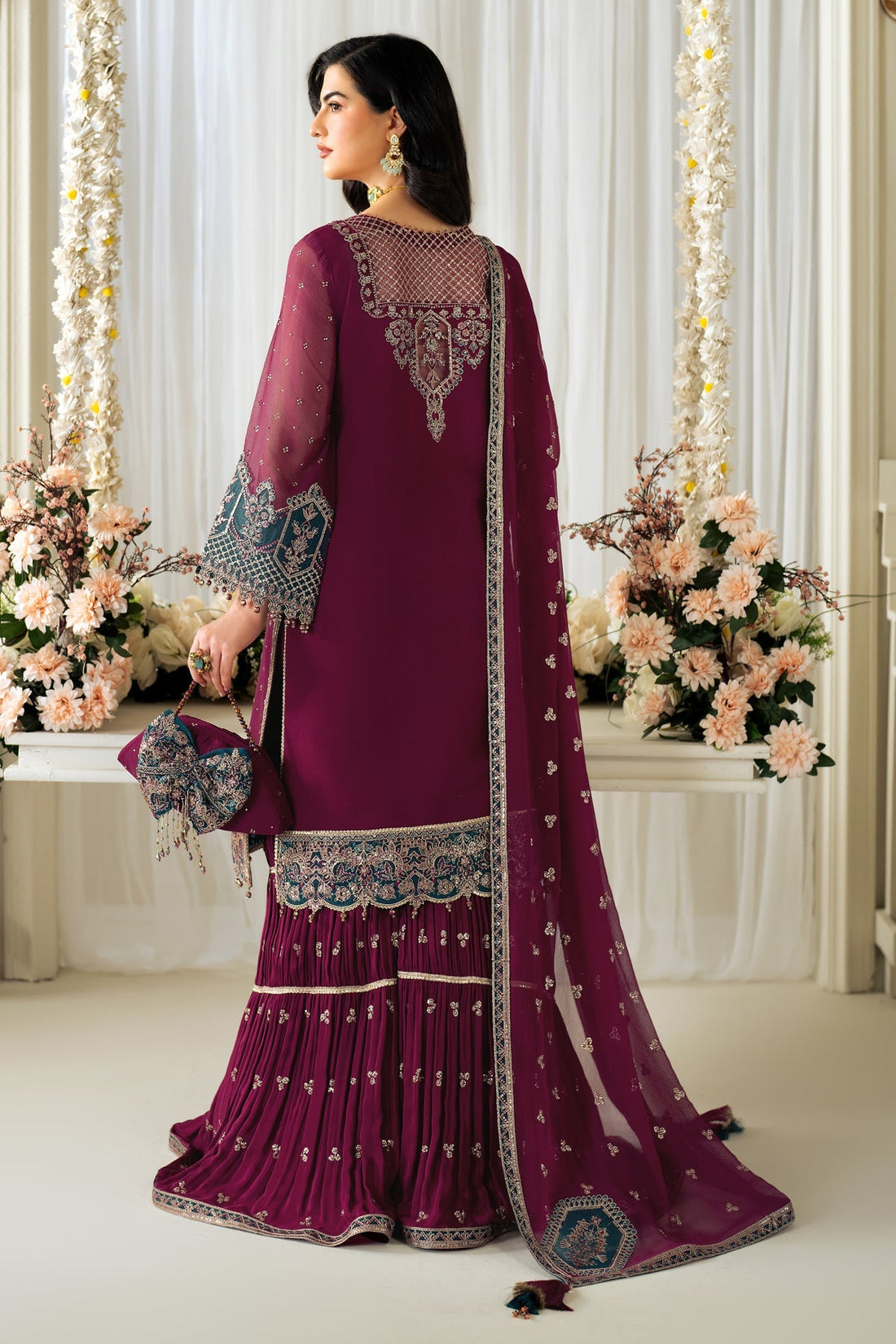 Alizeh | Selene Luxury Chiffon Collection 25 | AF-PS-8001-Rosie - by - Libasekhas UK - Registered Vendor of : Alizeh - 100% Original Designer Dresss