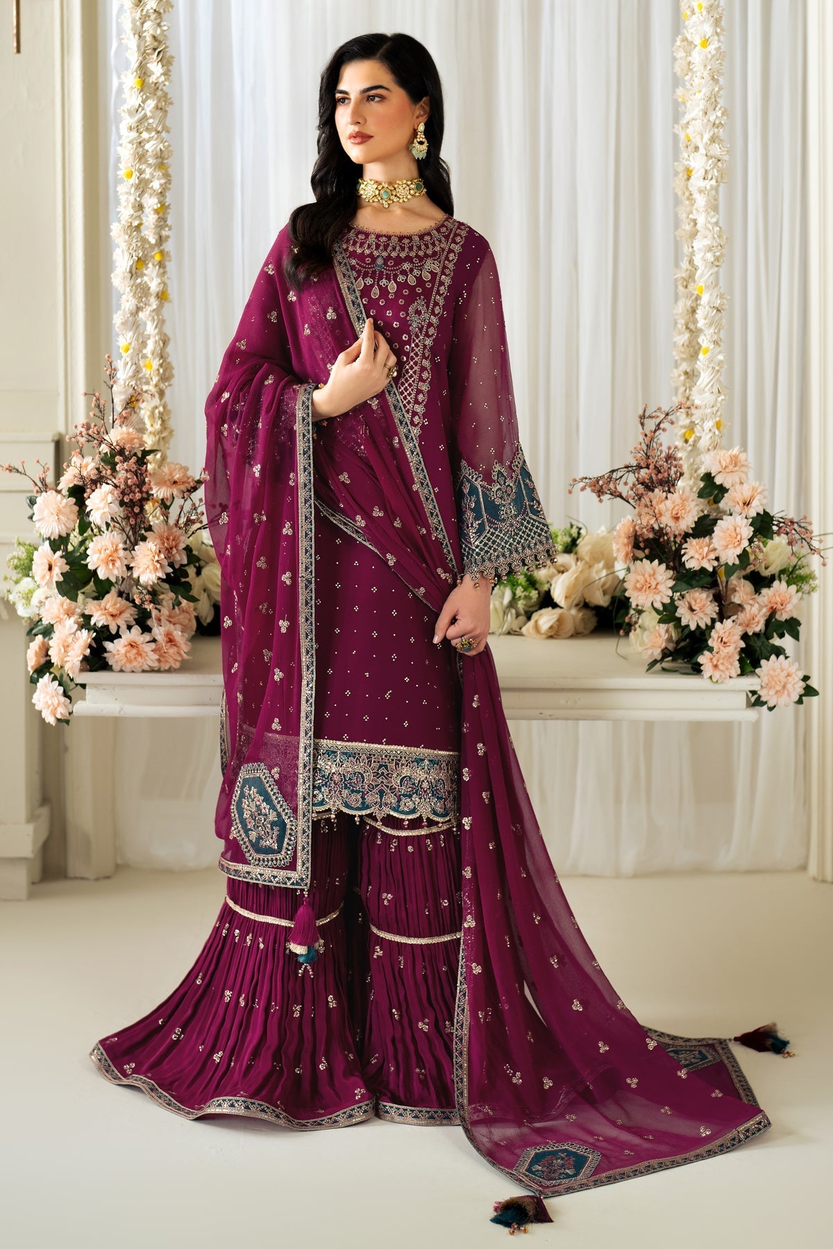 Alizeh | Selene Luxury Chiffon Collection 25 | AF-PS-8001-Rosie - by - Libasekhas UK - Registered Vendor of : Alizeh - 100% Original Designer Dresss