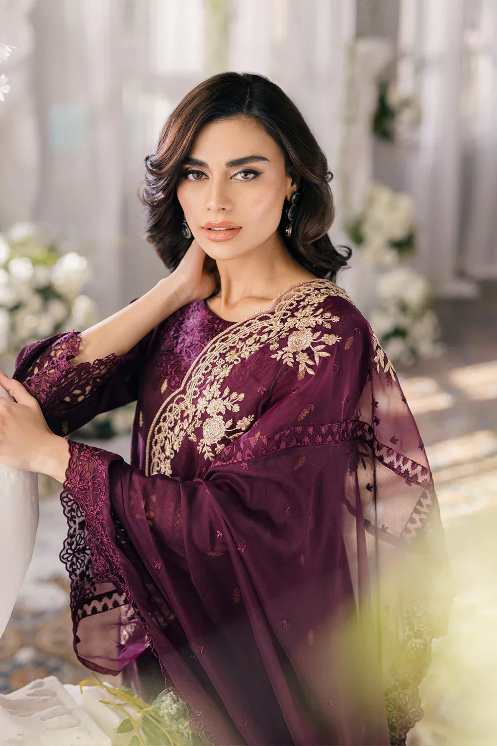 Azure | Ensembles Embroidered Formals | Almandine - by - Libasekhas UK - Registered Vendor of : Azure - 100% Original Designer Dresss