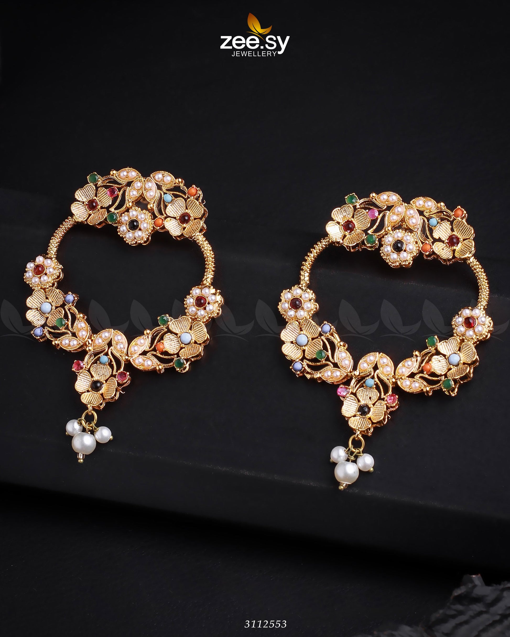 Arisha Earrings - by - Libasekhas UK - Registered Vendor of : Zeesy - 100% Original Designer Dresss