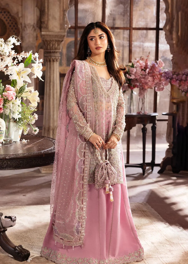 Kanwal Malik| Maahi-Festive Unstitched'26 | Bubblegum Pink Shirt & Sharara-Mehru