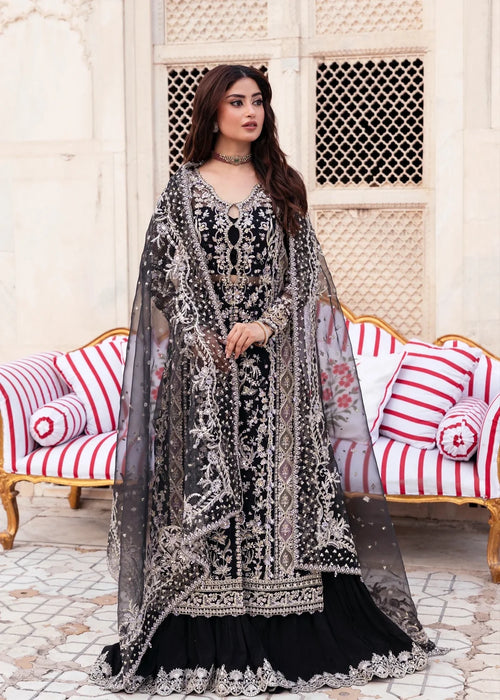 Kanwal Malik| Maahi-Festive Unstitched'26 |Black Gown & Lehnga - Aman