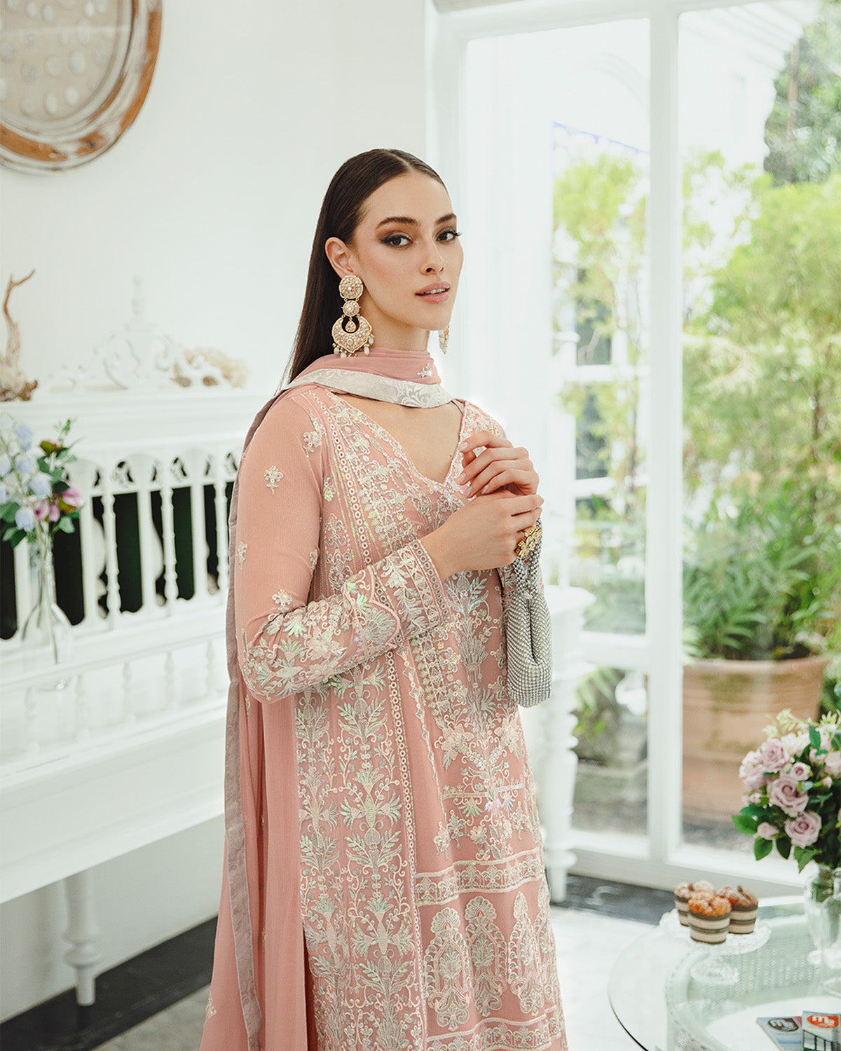 Maryum n Maria | Freesia Ariya Formals | SW23-503 - Pink Nude - Negar - by - Libasekhas UK - Registered Vendor of : Maryam N Maria - 100% Original Designer Dresss