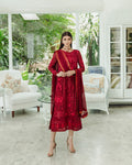 Maryum n Maria | Freesia Ariya Formals | SW23-506 - Crimson - Shadi - by - Libasekhas UK - Registered Vendor of : Maryam N Maria - 100% Original Designer Dresss