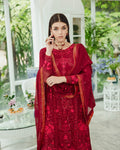 Maryum n Maria | Freesia Ariya Formals | SW23-506 - Crimson - Shadi - by - Libasekhas UK - Registered Vendor of : Maryam N Maria - 100% Original Designer Dresss