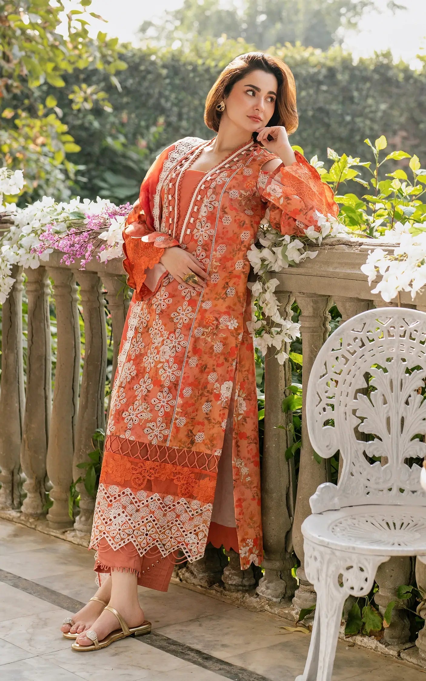 Asifa and Nabeel | Gulkari Summer 25 | Citrus Glow (GKL-08) - by - Libasekhas UK - Registered Vendor of : Asifa and Nabeel - 100% Original Designer Dresss