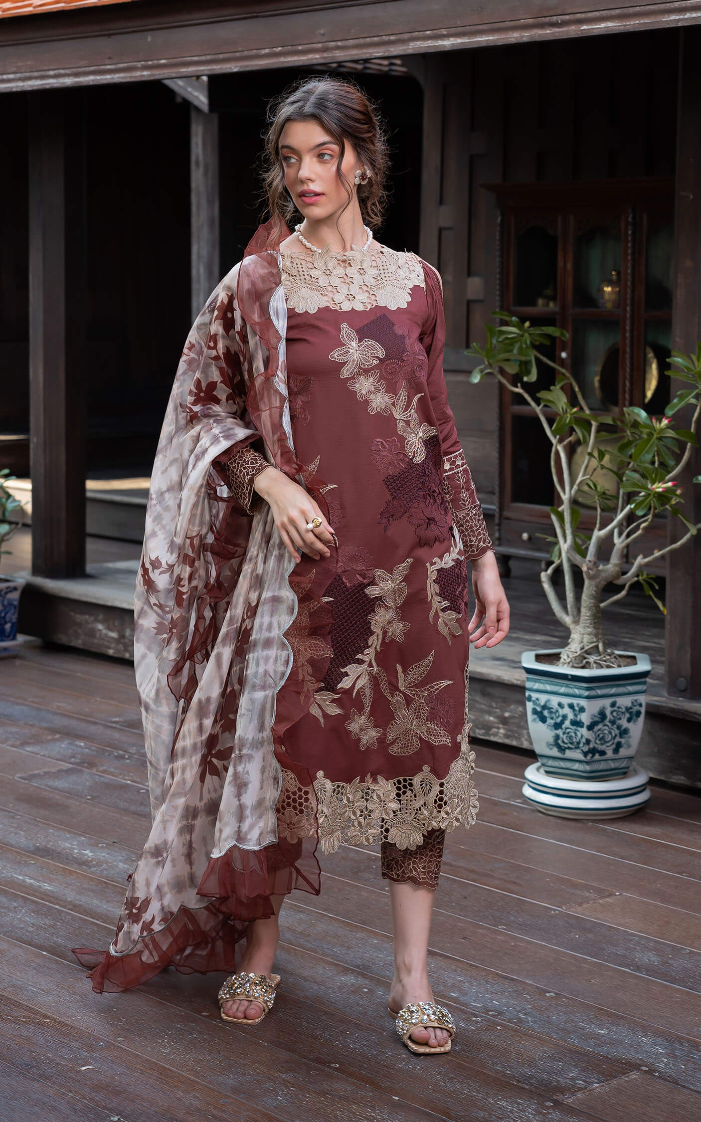 Asifa and Nabeel | Rosemary Ruffles 24 | Sheen - by - Libasekhas UK - Registered Vendor of : Asifa and Nabeel - 100% Original Designer Dresss