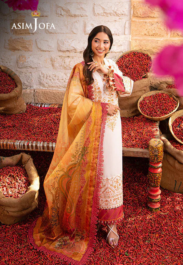 Asim Jofa | Aira Summer Prints | AJAR-30 - by - Libasekhas UK - Registered Vendor of : Asim Jofa - 100% Original Designer Dresss