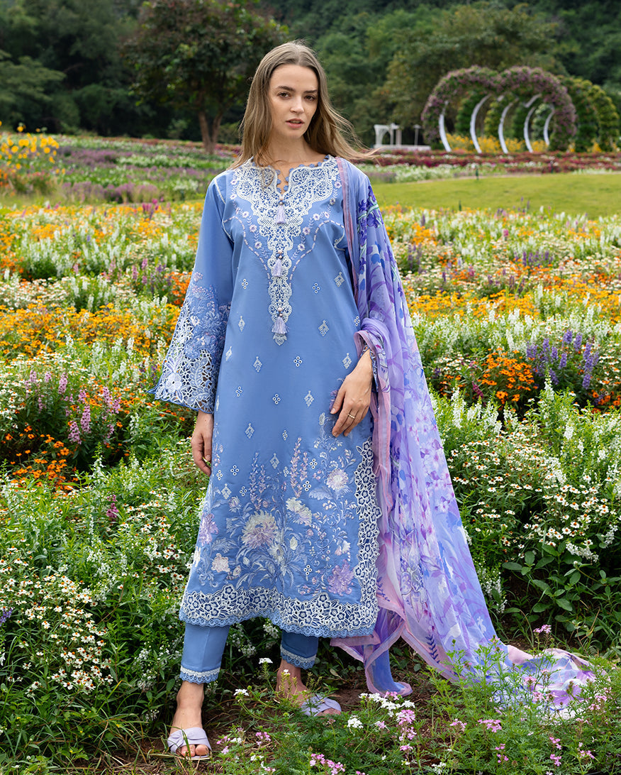 Mushq | Hemline the Secret Garden | Azure Bloom - by Libasekhas UK - Registered Vendor of : Mushq - 100% Original Designer Dress