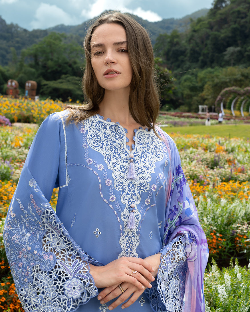 Mushq | Hemline the Secret Garden | Azure Bloom - by Libasekhas UK - Registered Vendor of : Mushq - 100% Original Designer Dress