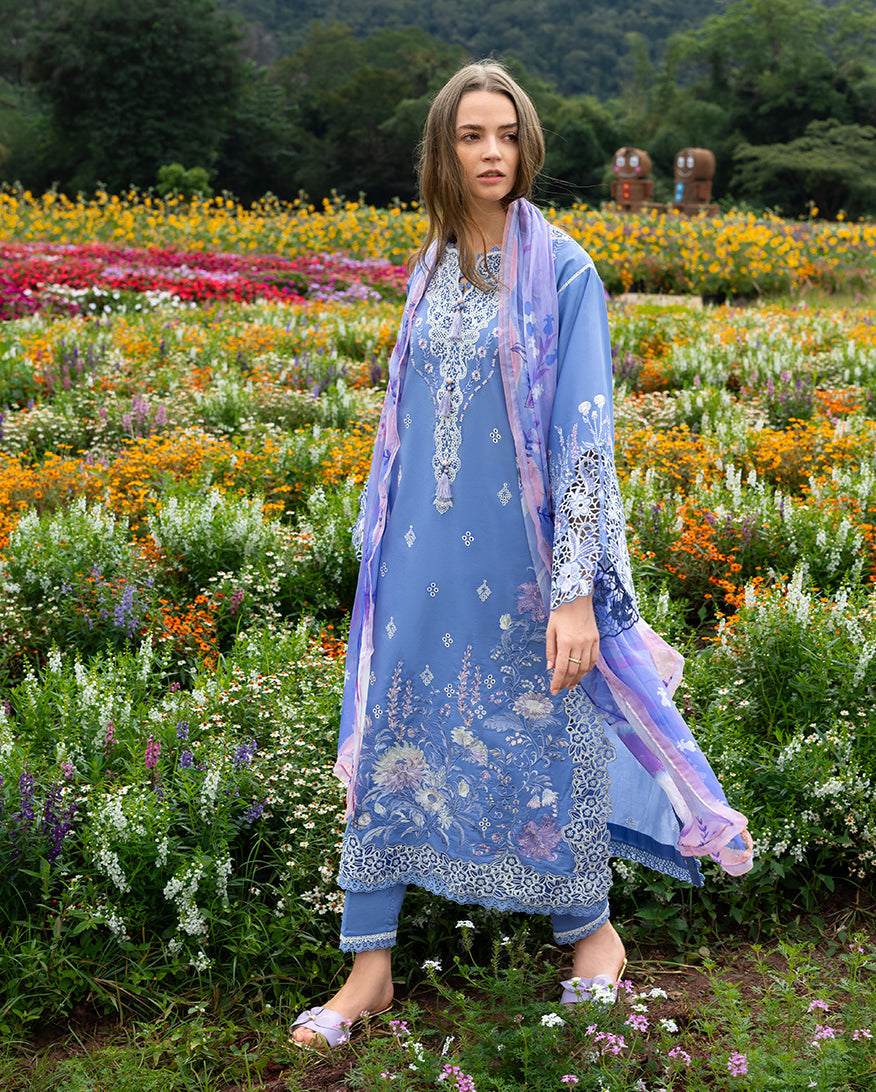 Mushq | Hemline the Secret Garden | Azure Bloom - by Libasekhas UK - Registered Vendor of : Mushq - 100% Original Designer Dress