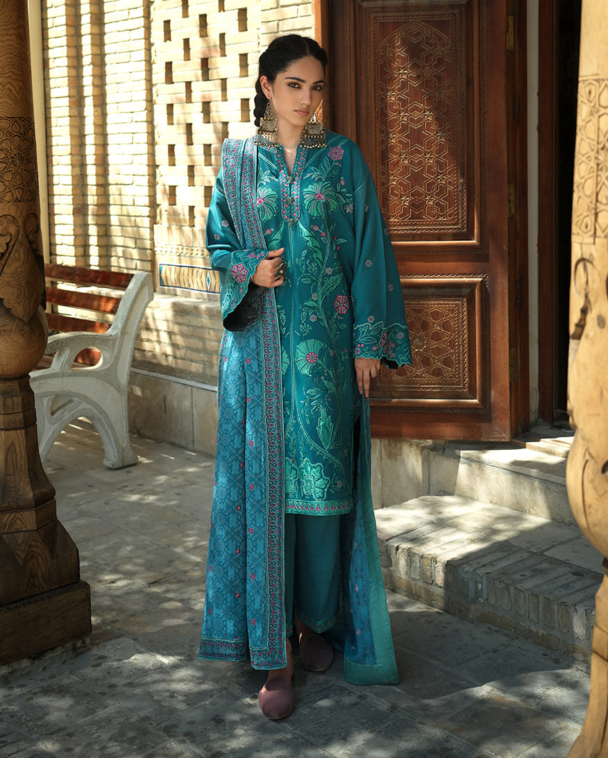 Mushq | Bukhara Winter Edit | Azure Courtyard - by Libasekhas UK - Registered Vendor of : Mushq - 100% Original Designer Dress