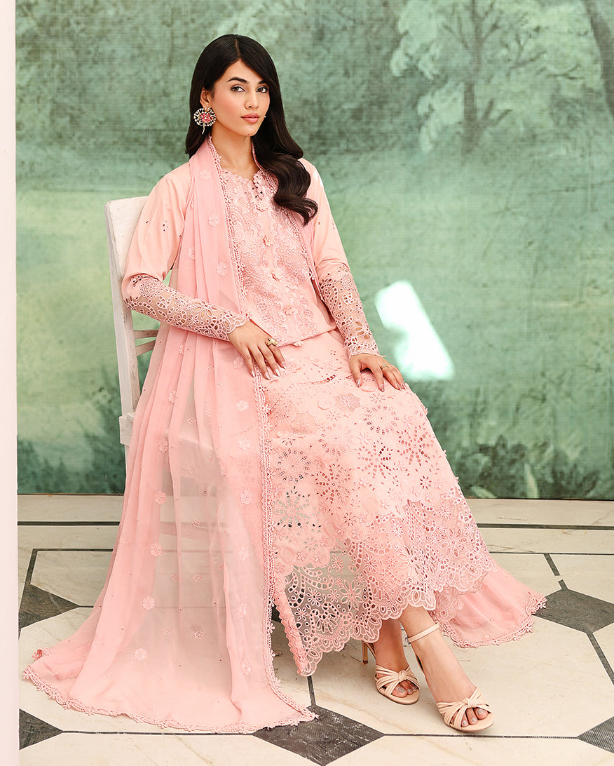 Roheenaz | Veil of Summer Chikankari | Azure Elan - by Libasekhas UK - Registered Vendor of : Roheenaz - 100% Original Designer Dress