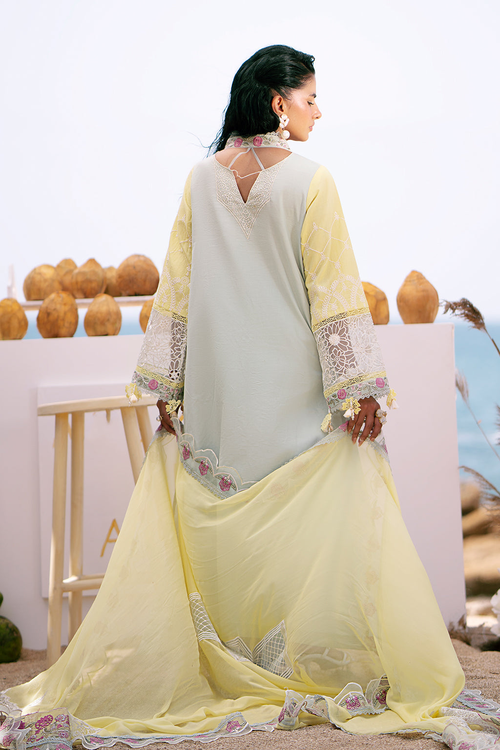 AJR Couture | Dastan Luxury Lawn 25 | Azure - by - Libasekhas UK - Registered Vendor of : AJR Couture - 100% Original Designer Dresss