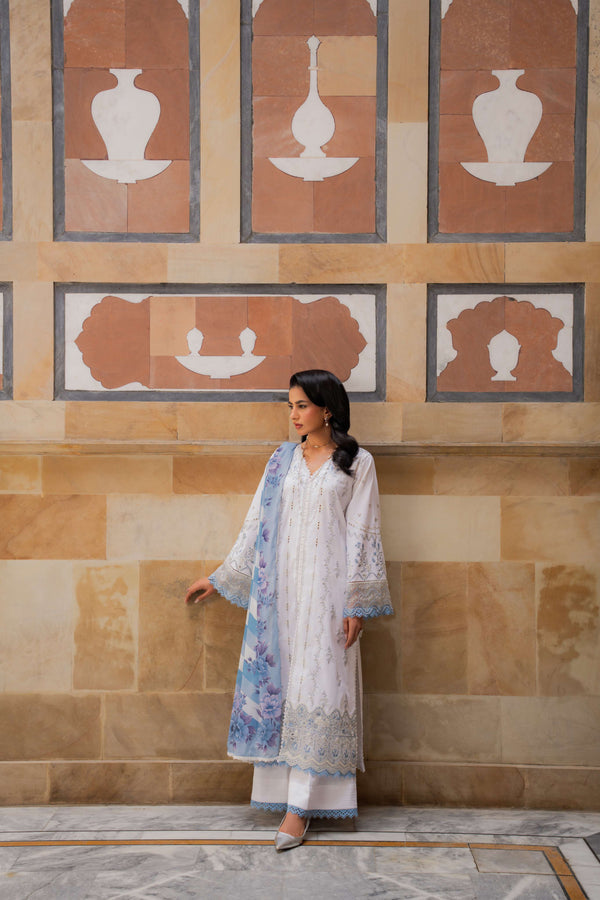 Azzal | Lawn 25 | IVORY - by Libasekhas UK - Registered Vendor of : Azzal - 100% Original Designer Dress