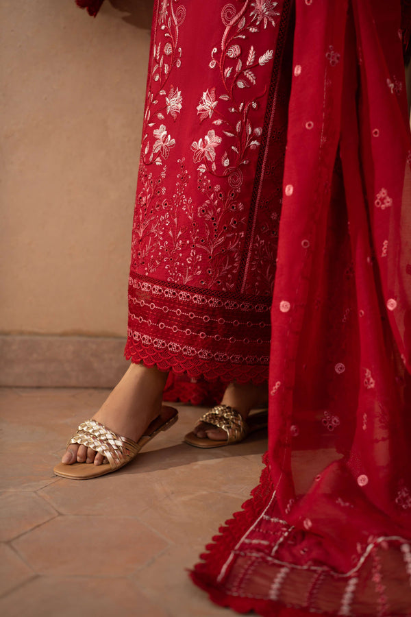 Azzal | Lawn 25 | CRIMSON - by Libasekhas UK - Registered Vendor of : Azzal - 100% Original Designer Dress
