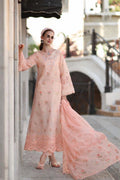 Noor by Saadia Asad | Eid Luxe Printkhaas 26 | D8 - B - Peach Blush - by Libasekhas UK - Registered Vendor of : Noor by Saadia Asad - 100% Original Designer Dress