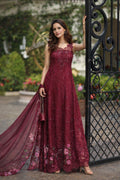 Noor by Saadia Asad | Eid Luxe Chikankari 26 | D3 -Bordeaux - by Libasekhas UK - Registered Vendor of : Noor by Saadia Asad - 100% Original Designer Dress