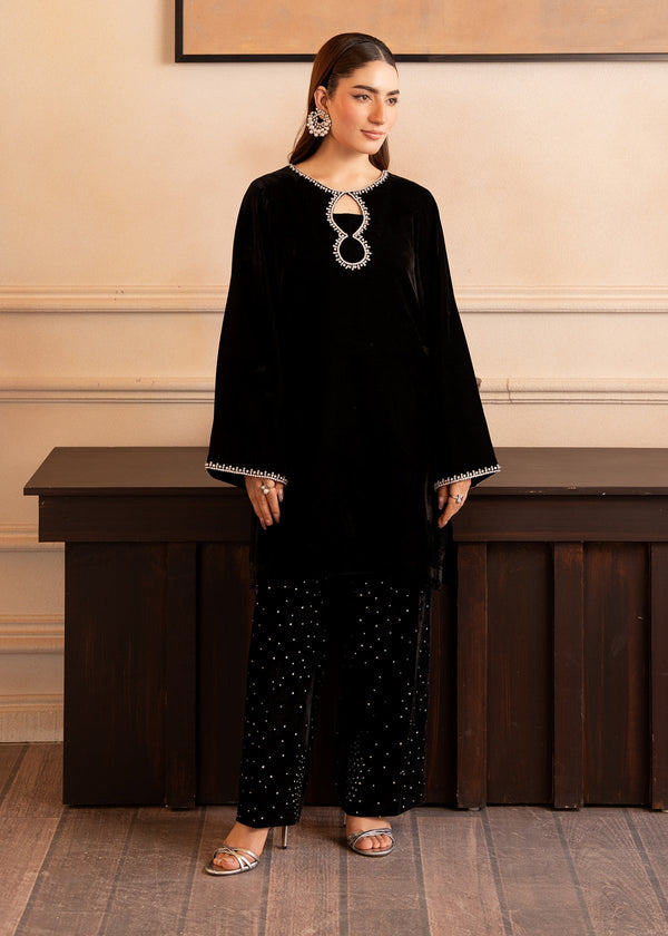 Fozia Khalid | The Velvet Rise 25 | NOIR GLEAM - by Libasekhas UK - Registered Vendor of : Fozia Khalid - 100% Original Designer Dress